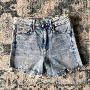 & Denim cut off high rise jean shorts